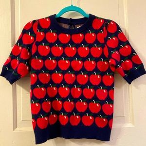 Anthropologie/Maeve short sleeve apple sweater - XXS